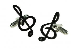 Cufflinks - Treble Clef Black